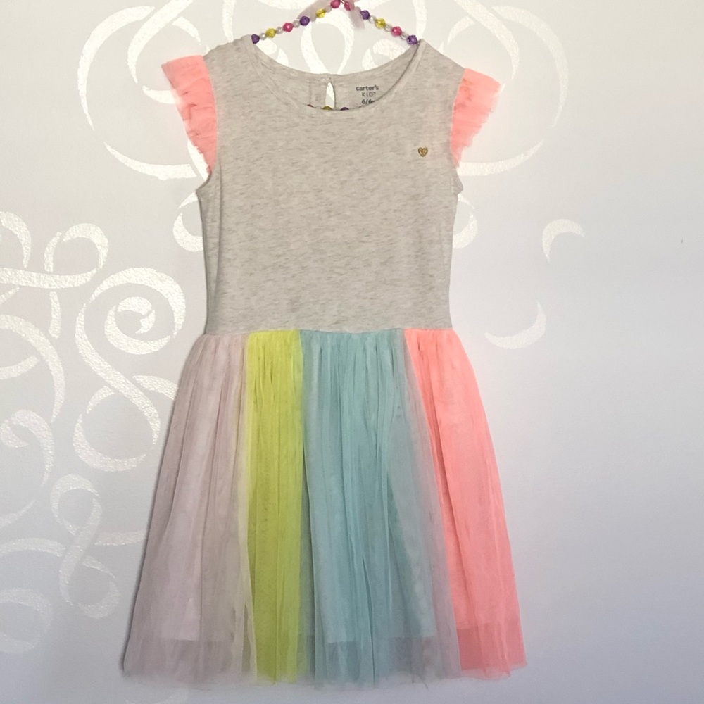 Carter’s kids- Girls neon rainbow tulle dress